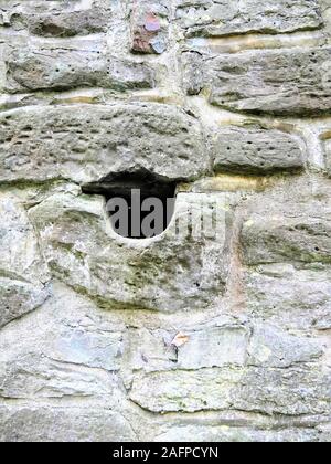 view on an ancient fortress with pitch hole Stock Photo