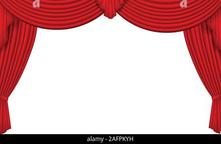 Red silk curtain Stock Vector