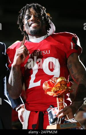 Tokyo, Japan. 16th Dec, 2019. Grant Samajie (FUJITSU) American Football : American Football Japan X Bowl match between Fujitsu Frontiers 28-26 Panasonic Impulse at Tokyo Dome in Tokyo, Japan . Credit: AFLO SPORT/Alamy Live News Stock Photo