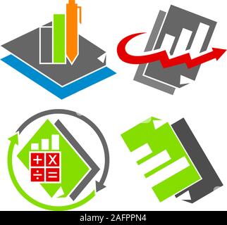 Bookkeeping Accounting logo design template vector set Stock Vector