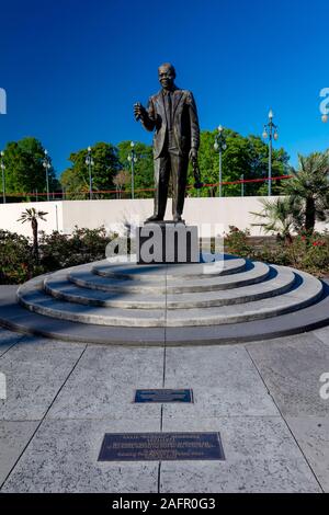 APRIL 26, 2019 NEW ORLEANS, LOUISIANA, USA - Louis D. Armstrong - 'Satchmo' - Statue honoring the most famous American Musician of 20th Century, New Orleans, LA Stock Photo