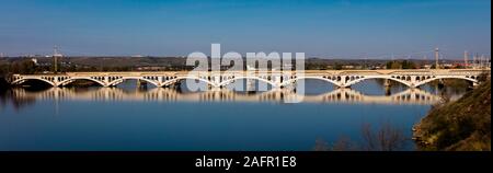 MAY 23, 2019 - GREAT FALLS, MONTANA, USA - Arched Bridge over Missouri River, Great Falls, Montana, USA Stock Photo