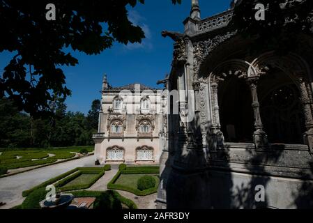 Garden outside Buçaco Palace Hotel, Luso, Mealhada, Portugal, Europe Stock Photo