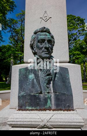 MAY 16 2019, USA - Lewis and Clark Expedition - Burial spot of William Clark of Lewis and Clark Expedition in Bellefontaine Cemetery, St. Louis, Mo Stock Photo