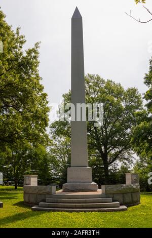 MAY 16 2019, USA - Lewis and Clark Expedition - Burial spot of William Clark of Lewis and Clark Expedition in Bellefontaine Cemetery, St. Louis, Mo Stock Photo