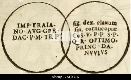 . De colvmna Traiani syntagma. Accesserunt explicatio veteris tabellae anaglyphae Homeri Iliadem, atqve ex Stesichoro, Arctino et Lesche Ilii excidivm continentis, & Emissarii Lacus Fvcini descriptio. Stock Photo