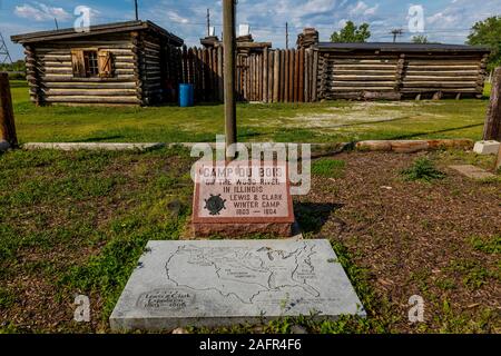 MAY 16 2019, Wood River, IL. USA - Retracing the Lewis and Clark departure expedition departure point, Wood River Camp Dubois Illinois Stock Photo