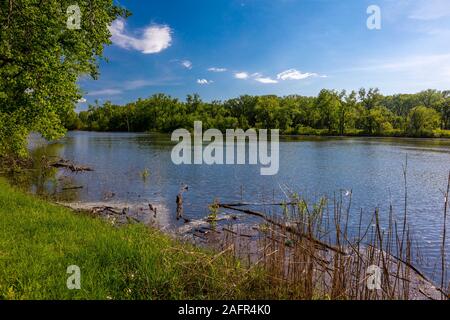 MAY 16 2019, Wood River, IL. USA - Retracing the Lewis and Clark departure expedition departure point, Wood River Camp Dubois Illinois Stock Photo