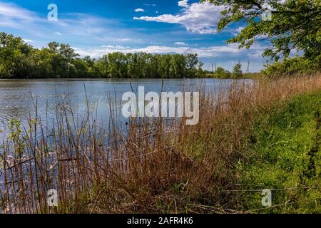 MAY 16 2019, Wood River, IL. USA - Retracing the Lewis and Clark departure expedition departure point, Wood River Camp Dubois Illinois Stock Photo