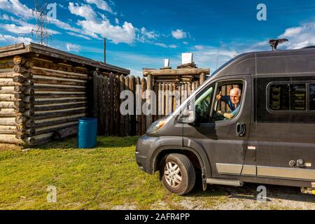 MAY 16 2019, Wood River, IL. USA - Photographer Joe Sohm in RV at Wood River Camp Dubois Wood River Camp Dubois - 1803-1804, outside of St. Louis Stock Photo