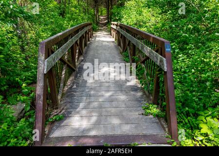 MAY 17 2019, Bridge to viewspot overlooking Lewis and Clark Expedition - May 14, 1804 - September 23, 1806 - Gasconade County outside of Jefferson City, MO. Stock Photo