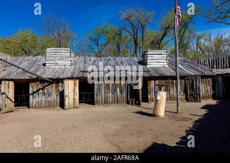 MAY 20, FORT MANDAN, NORTH DAKOTA, USA - Historic Fort Mandan, North Dakota - wintering location for Lewis and Clark 1804-1805 Stock Photo