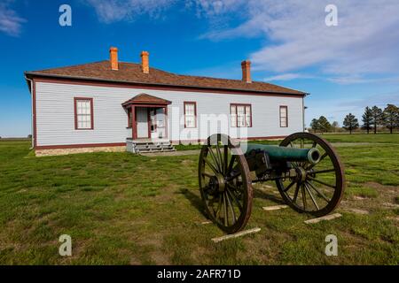 MAY 21 2019, FORT BUFORD, N DAKOTA, USA - Fort Buford Cemetery Site, 1866, confluence of the Missouri and Yellowstone River. Sitting Bull surrendered here Stock Photo