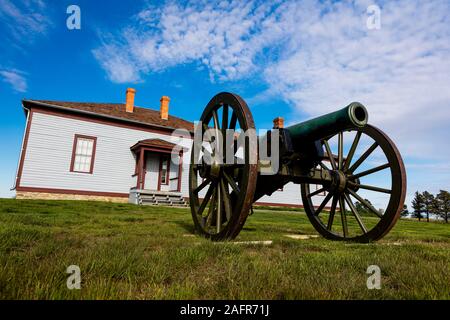 MAY 21 2019, FORT BUFORD, N DAKOTA, USA - Fort Buford Cemetery Site, 1866, confluence of the Missouri and Yellowstone River. Sitting Bull surrendered here Stock Photo