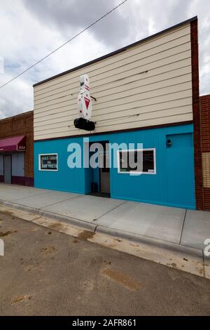 MAY 21, 2019 - NASHUA MONTANA - USA - Deserted Bar and Vick's Lanes and Beer Parlor, Nashua, Montana Stock Photo