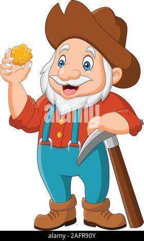 Cartoon gold prospector Stock Vector