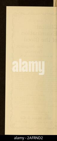 . Urinary analysis and diagnosis by microscopical and chemical examination. the urethra as to be 8 A Guide to the ClinicalExaminationof the Blood For DiagnosticPurposes. By RICHARD C. CABOT, M. D. FIFTH REVISED EDITION. i The fifth revision of this standard workhas been most thorough, the text havingbeen almost entirely rewritten. A special feature of the book is the coloredillustrations, with which great pains havebeen taken, and they will be found moreuseful than pages of description, especiallyas they represent actual microscopic fields,and are not all diagrammatic. Octavo,569 pages, illust Stock Photo