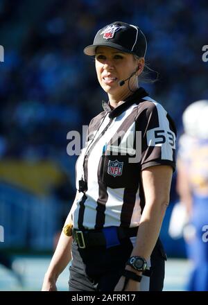 Down judge Sarah Thomas (53) signals during an NFL football game ...