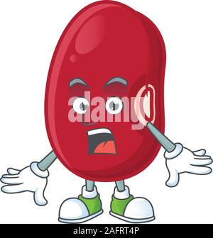 Surprised adzuki beans gesture on cartoon mascot design Stock Vector