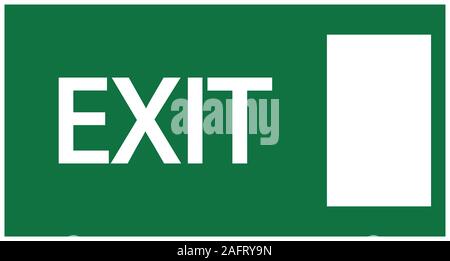 Green exit sign. Vector illustration, flat design. Stock Vector