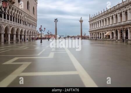 Flooding, Acqua Alta, on St. Mark´s Square, Venice Stock Photo