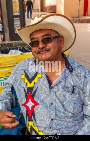 AUGUST 10, 2019 - GALLUP NEW MEXICO, USA - Portrait of Native American man at 98th Gallup Inter-tribal Indian Ceremonial, New Mexico Stock Photo