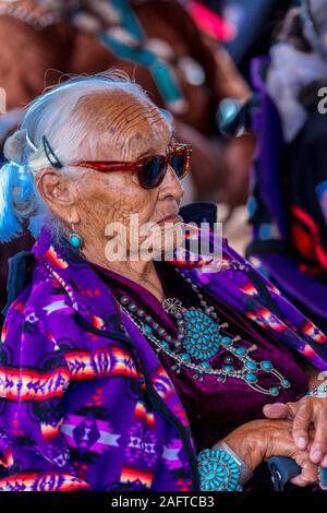 AUGUST 10 & 11, 2019 - GALLUP NEW MEXICO, USA - Portrait of Native American woman at the 98th Gallup Inter-tribal Indian Ceremonial, New Mexico Stock Photo