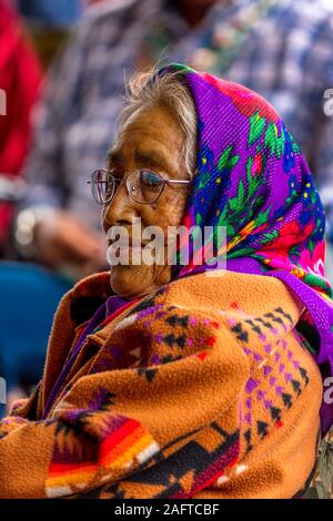 AUGUST 10 & 11, 2019 - GALLUP NEW MEXICO, USA - Portrait of Native American woman at the 98th Gallup Inter-tribal Indian Ceremonial, New Mexico Stock Photo