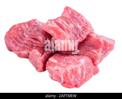 Chopped Beef Steak (selective focus) isolated on white background Stock Photo
