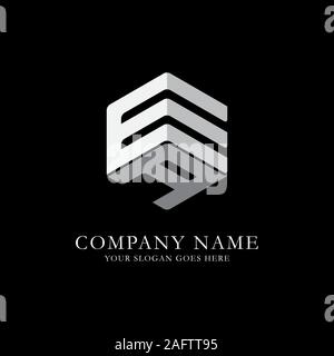 EA initial letter Logo Inspiration, E and A combination logo vector with hexagonal idea Stock Vector