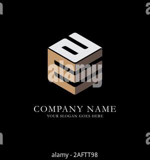 EA initial letter Logo Inspiration, E and A combination logo vector with hexagonal idea Stock Vector