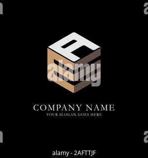 EB initial letter Logo Inspiration, E and B combination logo vector with hexagonal idea Stock Vector