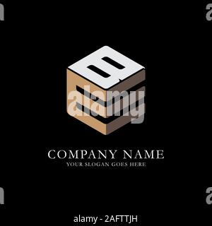 EB initial letter Logo Inspiration, E and B combination logo vector with hexagonal idea Stock Vector