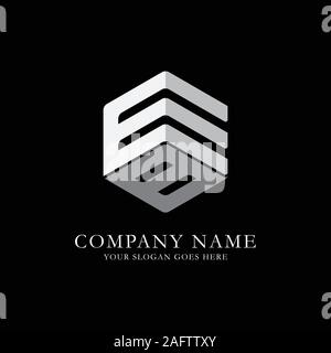EB initial letter Logo Inspiration, E and B combination logo vector with hexagonal idea Stock Vector