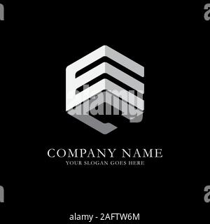 EC initial letter Logo Inspiration, E and C combination logo vector with hexagonal idea Stock Vector