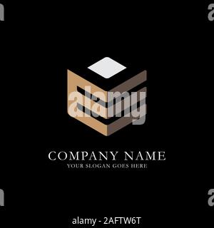 ED initial letter Logo Inspiration, E and D combination logo vector with hexagonal idea Stock Vector