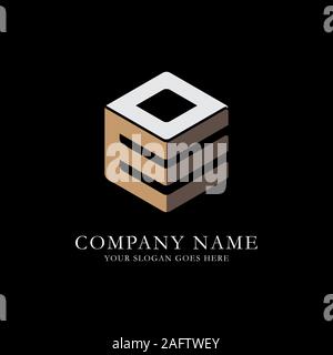 ED initial letter Logo Inspiration, E and D combination logo vector with hexagonal idea Stock Vector