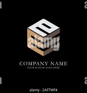 EE initial letter Logo Inspiration, E and E combination logo vector with hexagonal idea Stock Vector