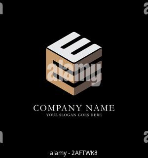 EE initial letter Logo Inspiration, E and E combination logo vector with hexagonal idea Stock Vector