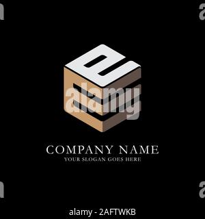 EE initial letter Logo Inspiration, E and E combination logo vector with hexagonal idea Stock Vector