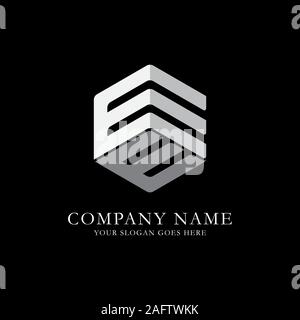 EE initial letter Logo Inspiration, E and E combination logo vector with hexagonal idea Stock Vector