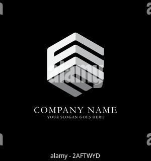 EE initial letter Logo Inspiration, E and E combination logo vector with hexagonal idea Stock Vector