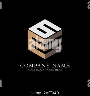 EG initial letter Logo Inspiration, E and G combination logo vector with hexagonal idea Stock Vector