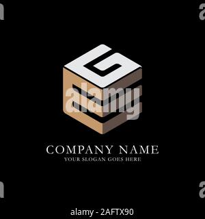 EG initial letter Logo Inspiration, E and G combination logo vector with hexagonal idea Stock Vector