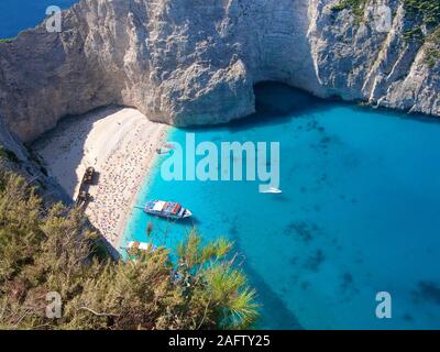 Shipwreck Bay, one of the most beautiful beaches in Greece, Zakynthos island, Greece Stock Photo