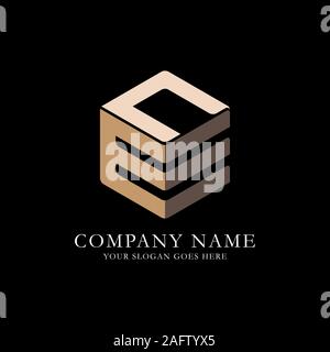 EN initial letter Logo Inspiration, E and N combination logo vector with hexagonal idea Stock Vector