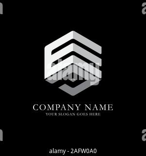 EP initial letter Logo Inspiration, E and P combination logo vector with hexagonal idea Stock Vector
