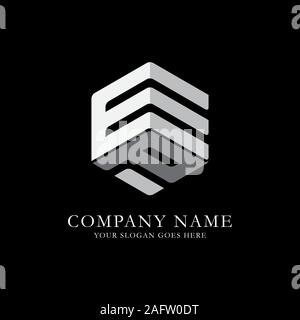 EP initial letter Logo Inspiration, E and P combination logo vector with hexagonal idea Stock Vector