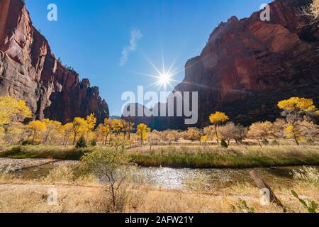 Beautiful autumn landscape around Zion National Park at Utah Stock ...