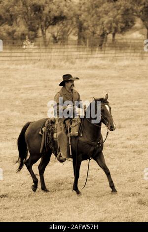 SEPT 27, 2019, CUSTER STATE PARK, SOUTH DAKOTA, USA - Cowboys at Annual Custer State Park Buffalo Roundup Stock Photo